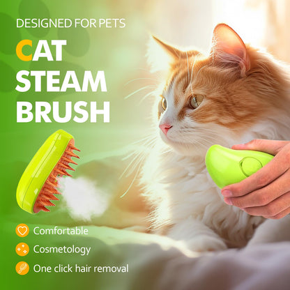 chimoo Cat Brush with Steam, 3-in-1 Steam Brush Cat Green Steamy Brush Cat Steam Brush for Cats with Spray Cat Brush with Water Cats Steam Brush Care Brush for Cats and Dogs for Hair Removal