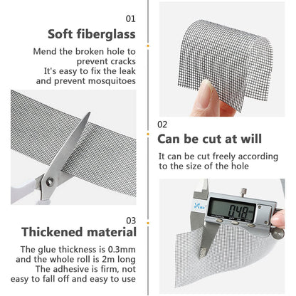 Window Screen Repair Kit Tape,Screen Repair Kit for Windows or Doors Adjustable Fiberglass Screens,Strong Adhesive Door Window Screen Repair Tape,2x80'' (2 Pack, Gray)
