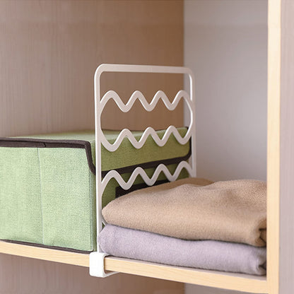 Useful shelf system without drilling, practical shelf divider, shelf divider set, dividers for cupboard, shelf divider, wardrobe for storage and organisation in bedroom, kitchen, office (white, grey)