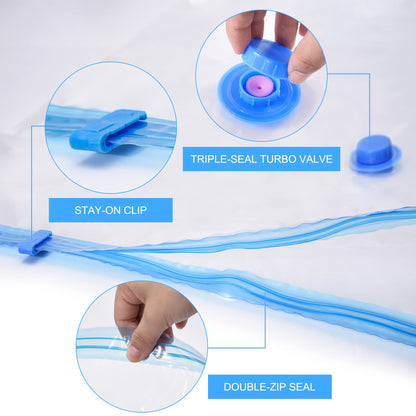 ZWMY Vacuum storage bags,6 pack Vacuum bags clothes [Works With Vacuum Cleaner ],to store clothes and beddings,could save your space,dust-free,keep away from moisture 6pcs 60x40cm