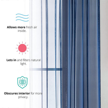 Elegant Voile Chiffon Curtains - Rod Pocket Design - Luxury Soft Fabric 1 Panel