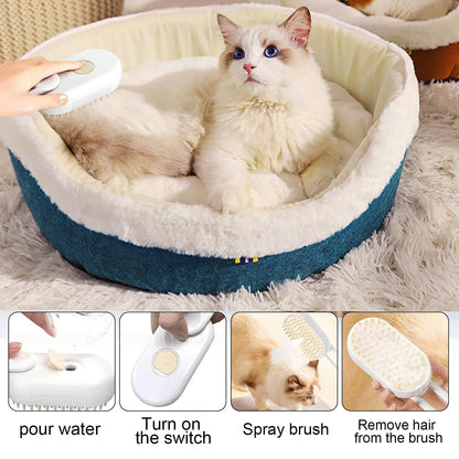 SUFANG Steam Brush for Cats and Dogs, 3 in 1 Cat Steamy Brush with Water Tank, Steam Brush for Massage for Long/Short Hair, for Grooming and Removing Pet Hair