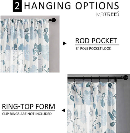 Linen Semi Transparent Curtain - Silver Normal Tape