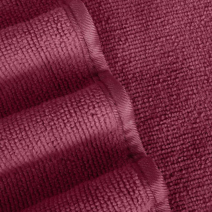 4-Piece Towel Set, 100% Cotton ? Includes 1 Bath Towel 140 cm x 70 cm, 1 Hand Towel 100 cm x 50 cm, 2 Washcloths 30 cm x 30 cm, Quick Dry, Super Soft, Highly Absorbent, No Fade, Burgendy