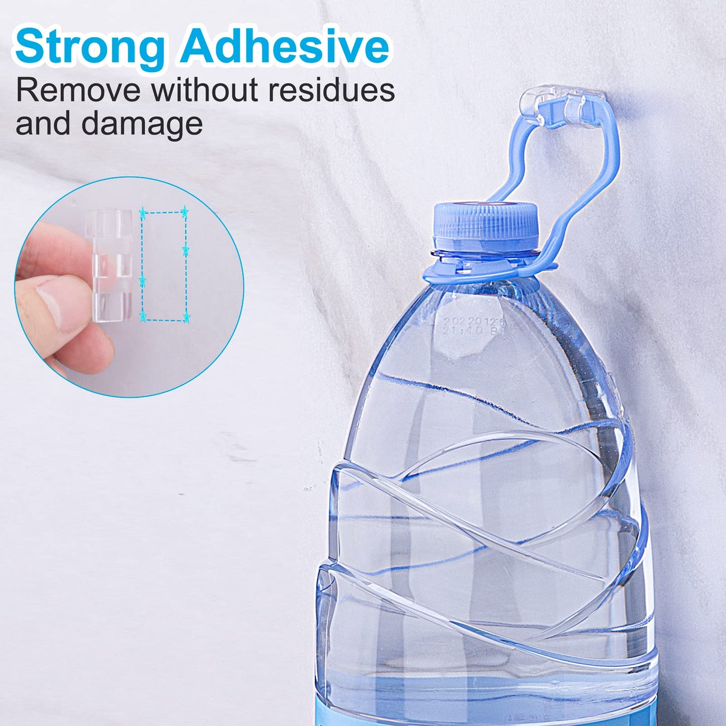 TidyHelper Adhesive Cable Clips Clear (40PCS, M), Upgraded Wire Holders for Wall, Strong Cord Organizer Under Desk, Car, PC, Christmas Light Indoor/Outdoor