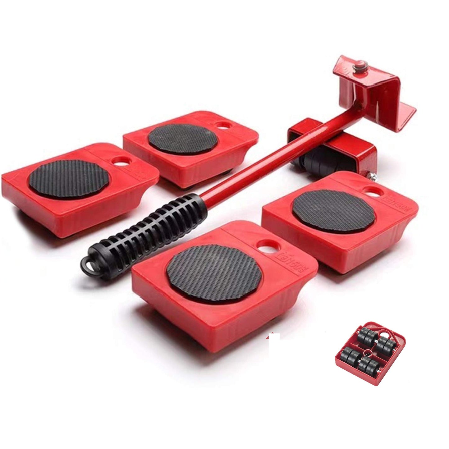 Primo Supply AJB Furniture Appliances Mover Glider Lifter Slider Roller Logistics Helper Tool Set System - Heavy Duty and Durable | Make Moving Rearranging Safe Convenient and Easy, Red