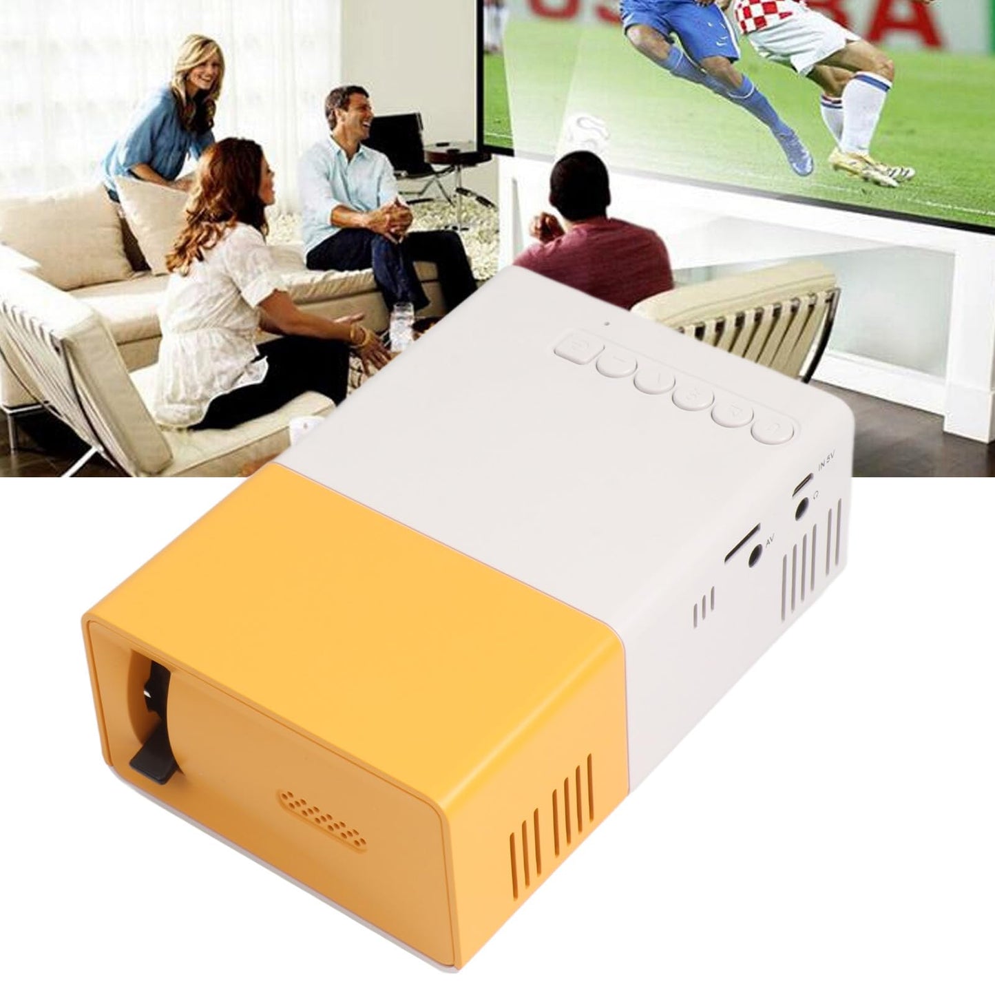 Resolution Portable Mini Projector, 1920 x 1080 Resolution, LED Light Source, 24-60 Inch Screen,Rich Interface for Home Cinema, Multimedia Compatibility, Ideal for Travel and Entertainment