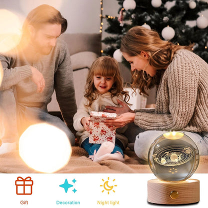 Etched Crystal Ball - Enjoy the gorgeous 3D solar system design of this night light, making it a perfect gift for birthdays, weddings or any festival, adding charm to your celebrations.(Large) IPL-150