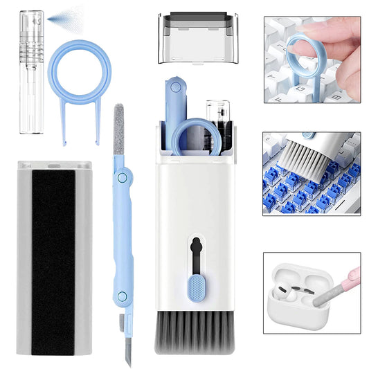 Wilbeva 7-in-1 Cleaner Kit for Airpods Headphones,Keyboard Earbuds Case & Computer, Deep Cleaning Tools with Screen Cleaner for Airpods 1/2/3/ Pro, Earphones,Laptop and Camera