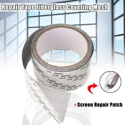 Window screen repair tape, 80 x 2inch door window screen patch repair kit, fiberglass covering mesh repair tape strong adhesive & waterproof seal for repair holes tears (grey)