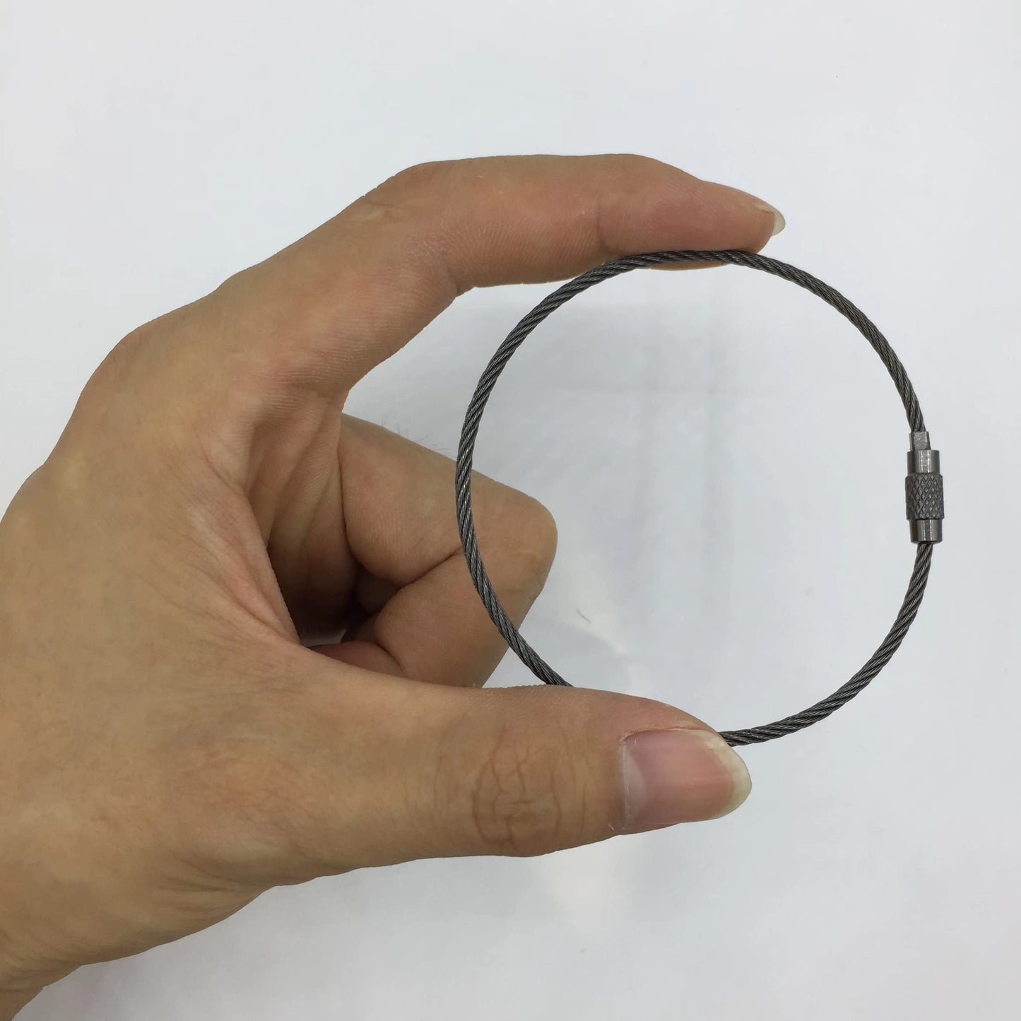 NC Baby Flower 20pcs Key Ring Keychain Aircraft Cable Wire Stainless Steel Gear Black Nickel 7.8 Ih(Dia.2mm)