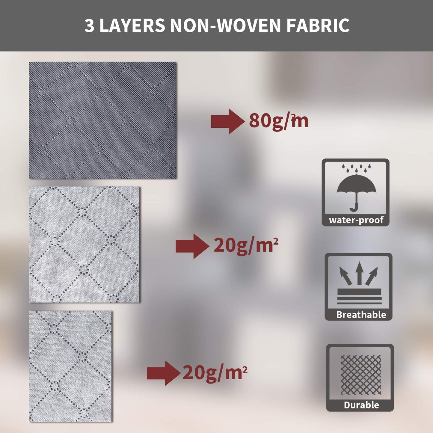 Protecu Large Clothing Storage Bins Box with Handles & Clear Window | Foldable Bedding Comforter Blanket Storage Bags with Zippers (Grey, 90L)