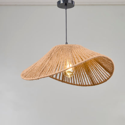 Modern Linen Rope Pendant 45x25x50cm - Beige