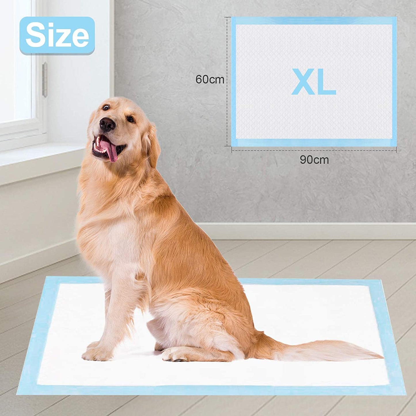 Imported Disposable Super Absorbant Puppy Pads (Blue, Pack of 80,60x90cm)