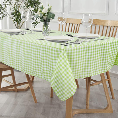 AMZLOKAE Gingham Tablecloth Buffalo Plaid Green White 50''x72'' Checkered for Dining Room Rustic Lattice Farmhouse Wedding Party Decoration