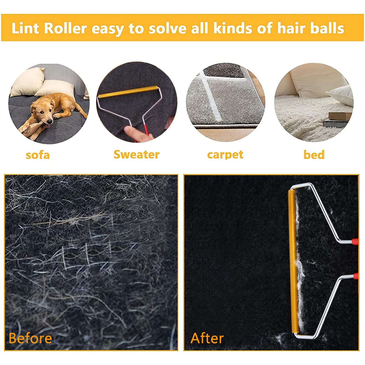 Bestnice 3 Pack Portable Lint Remover Cleaner, Pet Hair Remover, Lint Rollers, Clothes Fuzz Remover, Carpet Scraper Lint Shaver Pet Hair from Clothing Furniture Blanket Stair Carpets