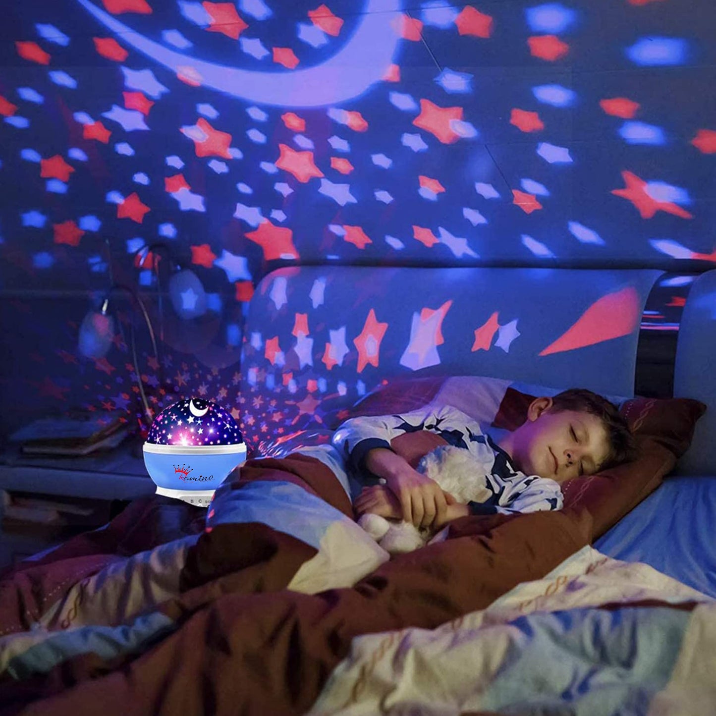 ROMINO Star Master 360 Degree Rotating Moon Night Light Lamp Projector with Colors and USB Cable for Kids Room (Blue)
