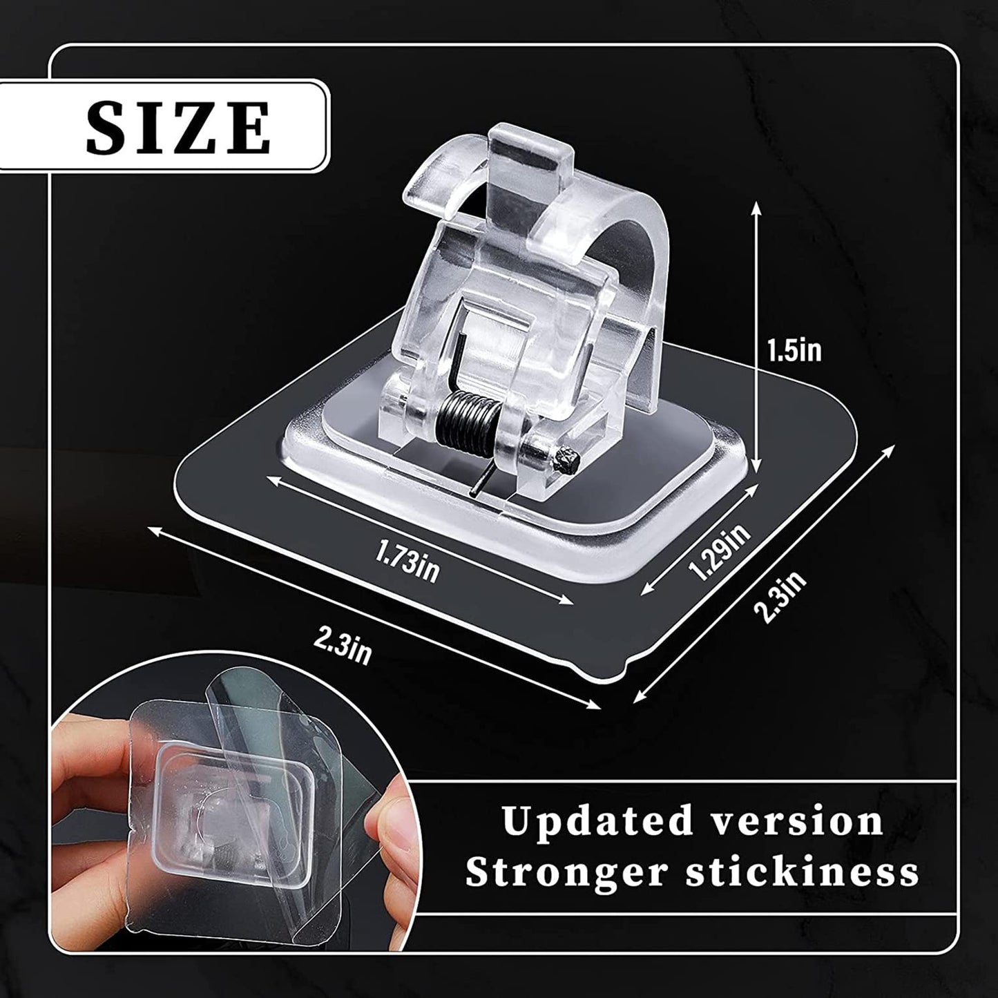 Self-Adhesive Curtain Hook No Drill Fixing Rod Holder Rod Bracket Drapery Hook Curtain Pole Towel Rod Hook ABS Wall Bracket Hook for Home Bathroom Living Room Hotel Use (6 Pieces, Clear)