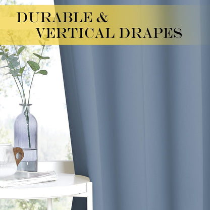 INtex CURTAINS HOUSE Blackout Curtains - Soft Peachy Texture Thermal Insulating Curtains-Silver Steel Grommets Blackout For Living Rooms And Bedrooms - Single Panel 135W X 230L CM Black