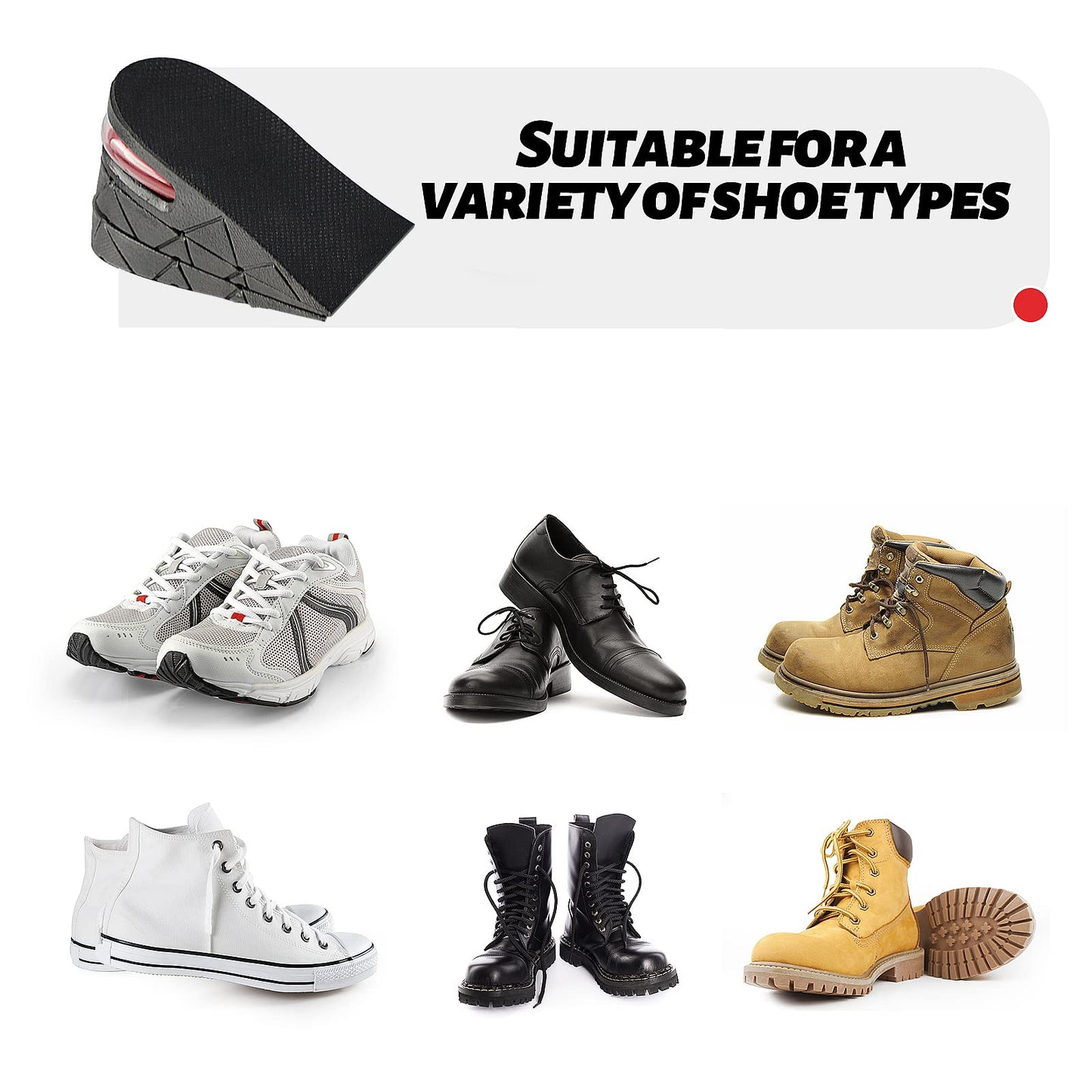 Ilovfeot Height Increase Insoles, Unisex, High Arch, Shoe Inserts to Make You Taller