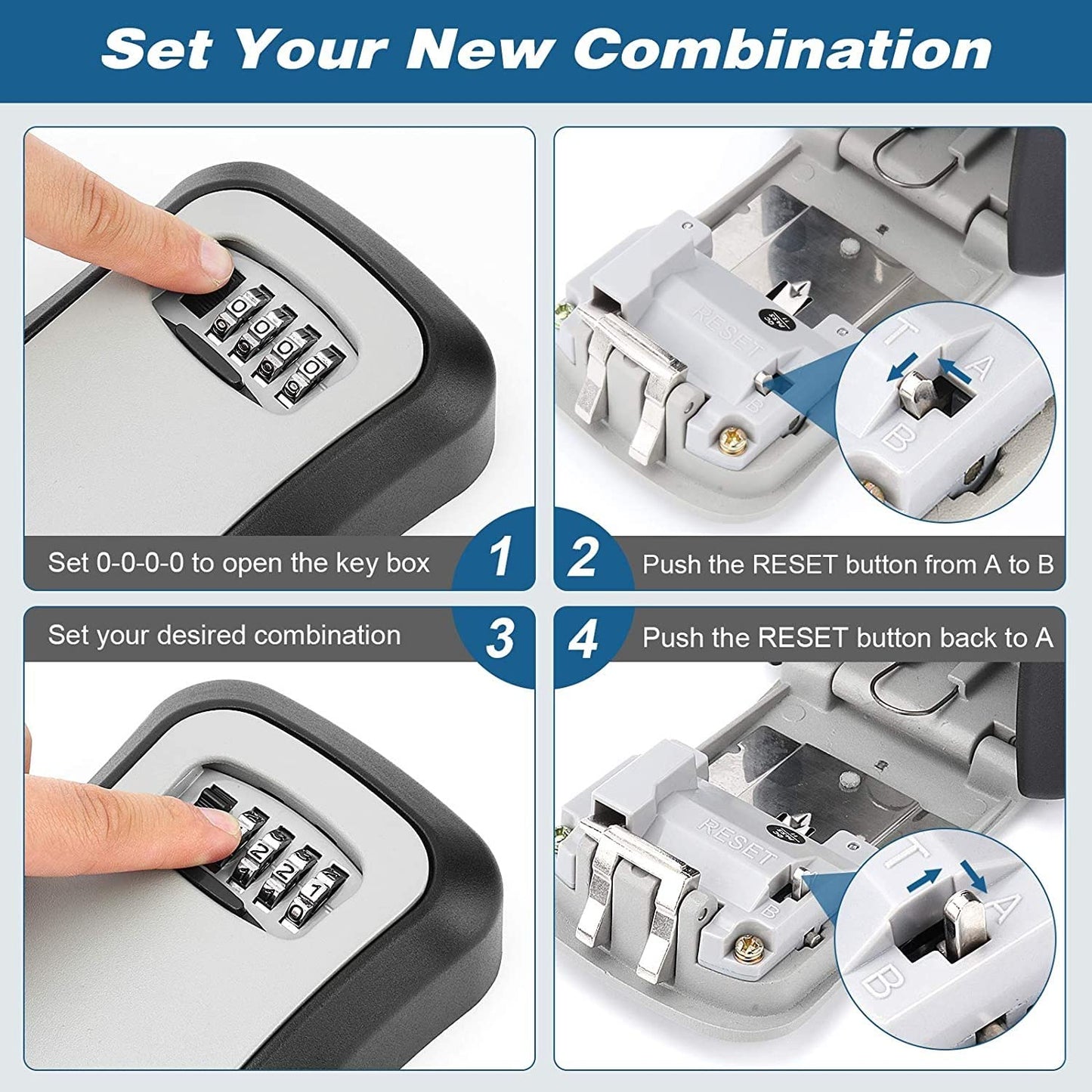 DMG TECH Security Key Lock Box, Lock Box, 4-Digit Combination Key Box, Wall Mount Key Storage, Waterproof