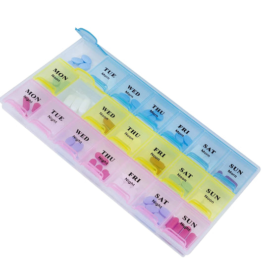 Weekly Medicine Box Organizer, 21 Slots, 3 Rows, 7-Day Pill Storage Case, Portable Tablet Holder for Travel, Daily Pill Organizer with Secure Lid, Compact Design