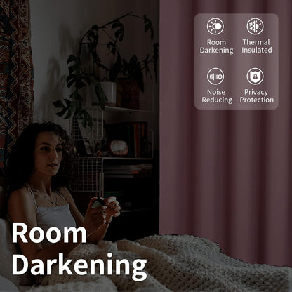 INtex CURTAINS HOUSE Blackout Curtains - Soft Peachy Texture Thermal Insulating Curtains-Silver Steel Grommets Blackout For Living Rooms And Bedrooms - Single Panel 135W X 230L CM Black