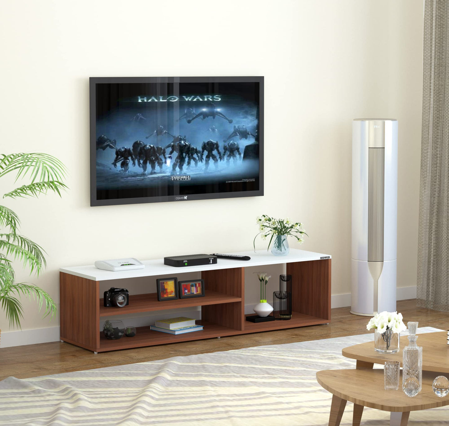 Wooden Shelf for Printer and Accessories, Sturdy Desktop Organizer Stand, Multi-Tier Storage Unit for Paper and Supplies, Black Finish, for Home or Office Use, Compact