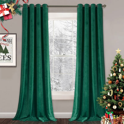 Elegant Velvet Curtains - Thermal Insulated Curtains for Living Room,steel Grommets - Light Blocking Shades - 2 panels
