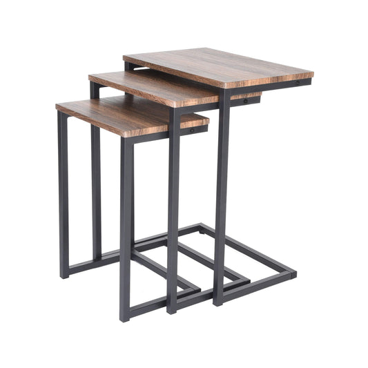 Nesting Side/End Tables Set of 3 Modern Rustic Stacking Accent Furniture