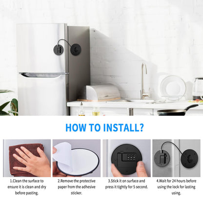 KFFPET 2 Pack Fridge Lock with Combination, Upgraded Refrigerator Locks for Adults Mini Fridge Lock for Kids, Freezer Door Safety Lock Child Proof Locks for Cabinets, Drawers, Closets, Windows, Strong