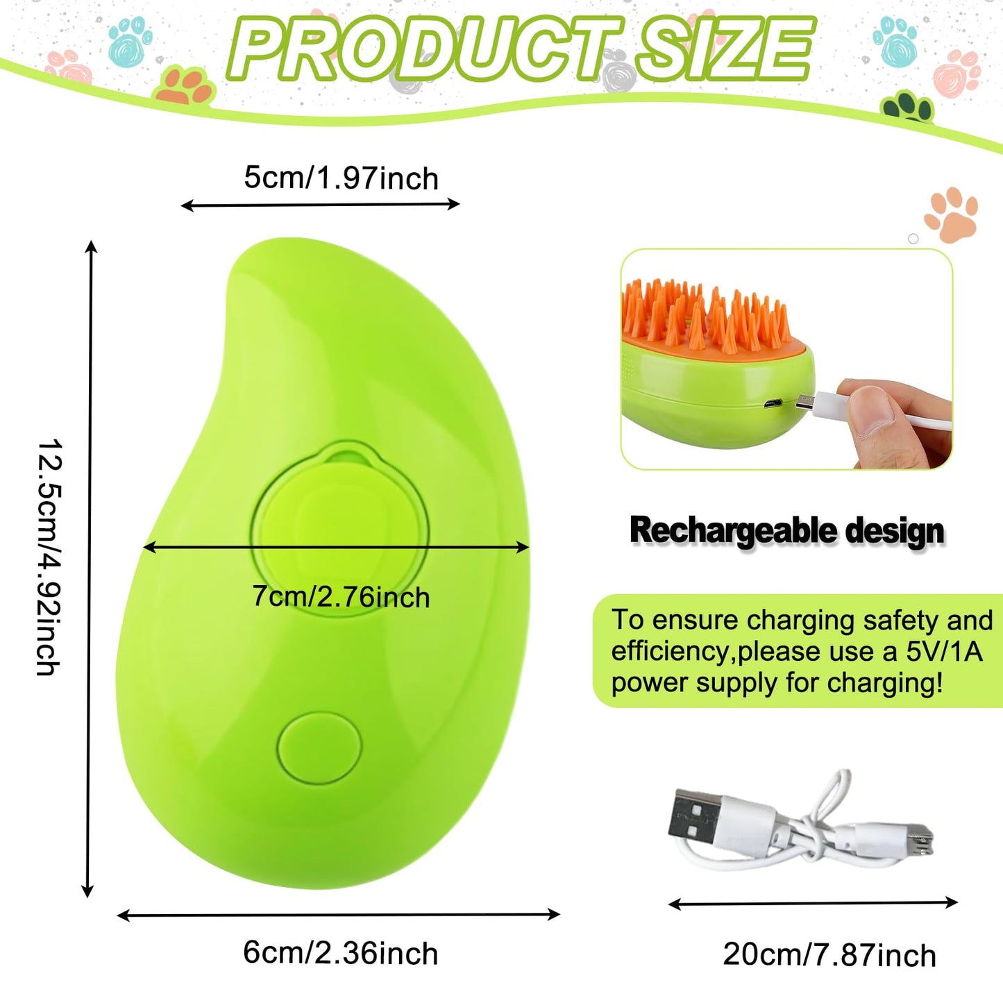 NHYDZSZ Steamy Cat Brush, 3-in-1 Steam Brush for Cats, Steamy Cat Hair Brush, Cat Steamy Brush, Self-Cleaning Steam Cat Brush, Cat Grooming Brush, Pet Hair Removal Comb for Cat and Dog