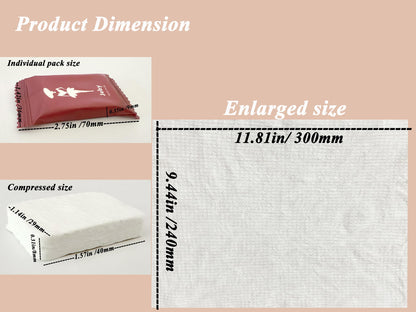 YARCHONN 14pcs Compressed Face Towel Tablets, Hand Wipes Extra Large and Thick Portable Compact Disposable Cotton Travel Towel Tissues Handy for Outdoor Hiking Camping Traveling, Home Wipes, White