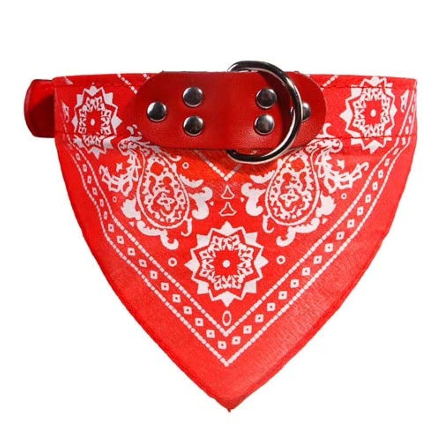 KINGCOM Dog's Leather Printed Bandana (Red, Small)