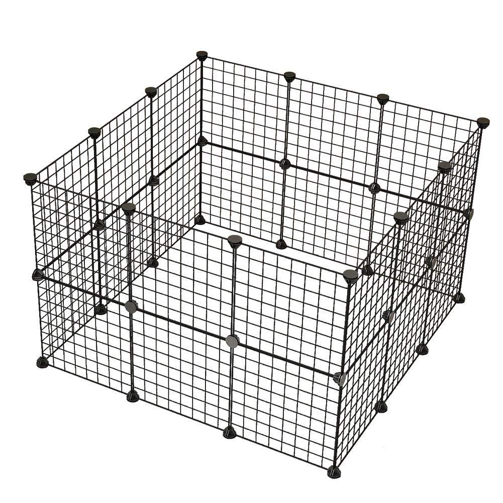 Beauenty 24 Panels Pet Rabbit Bunny Playpen Small Animal Cage Indoor Portable Yard Fence Guinea Pigs, Puppy Kennel Crate Fence Tent