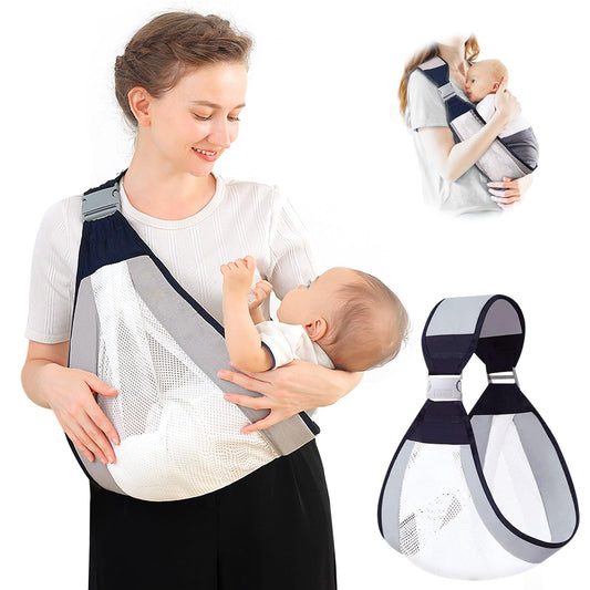 Adjustable Baby Holder Carrier, Comfortable and Breathable Mesh Fabric, Ideal for Newborns and Infants, Grey, 12.7 x 5.08 x 2.54 cm