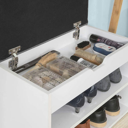 Shoe Cabinet and Storage Box, 60cm Wide Manufactured Wood Shoe Rack in a Light Grey Finish, Compact and Stylish Organizer for Entryway, Hallway, or Closet Furniture