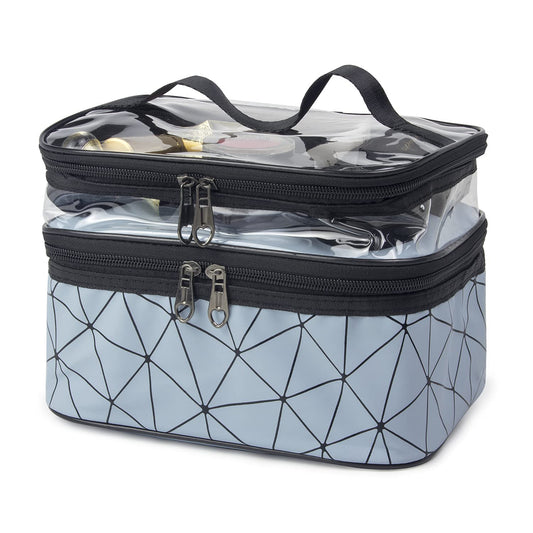 Waterproof Divided Toiletry Storage Organizer Bag With Two Zipper Pockets And Modern Design Practical In Travels Specially Made For Womens - Multi Color