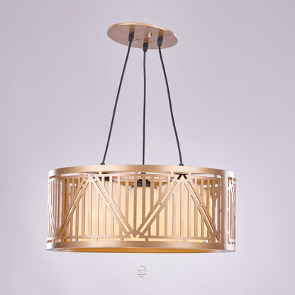 Nagafa Shop, Modern Champagne Chandelier 3 Lamb Wood Triangle