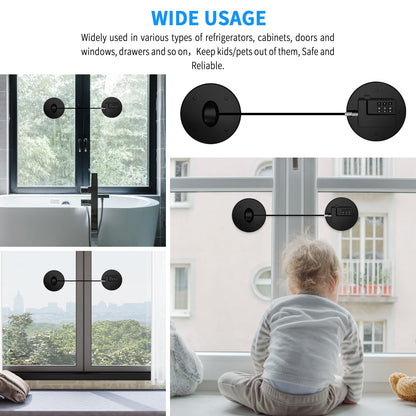 KFFPET 2 Pack Fridge Lock with Combination, Upgraded Refrigerator Locks for Adults Mini Fridge Lock for Kids, Freezer Door Safety Lock Child Proof Locks for Cabinets, Drawers, Closets, Windows, Strong