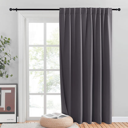 INtex CURTAINS HOUSE Blackout Blinds for Sliding Doors – Thermal Insulated Wide Curtains, Room Darkening, Blind Glass Doors, Two Hanging Options, Modern Design - Cappuccino 150 W x 230 L