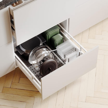 2-Pack Kitchen Plate Organizer Racks, Adjustable In-Cabinet Dish Holder, Space-Saving Drawer and Countertop Storage with Removable Slots for Plates and Bowls