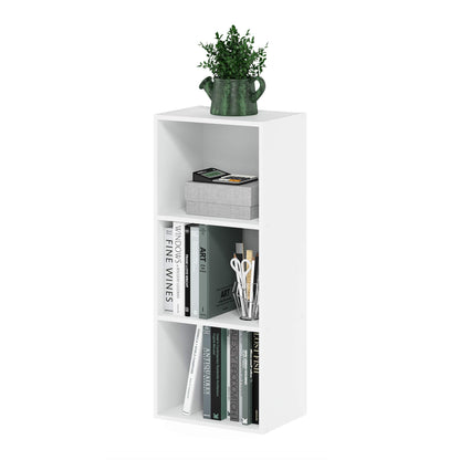 Luder 3-Tier Open Shelf Bookcase, a versatile and minimalist storage solution for books and decor, perfect for small spaces, presented in a clean and simple White finish