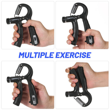 Hand Grip Strengthener -Adjustable Resistance 5-60KG Forearm Exerciser with Counter, Strength Trainer for Muscle Building Wrist Training