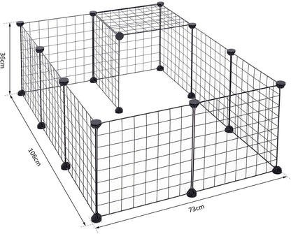 Metal Rabbit Cage (12 Count) - Easy Assembly - Black - 35cm x 35cm x 35cm