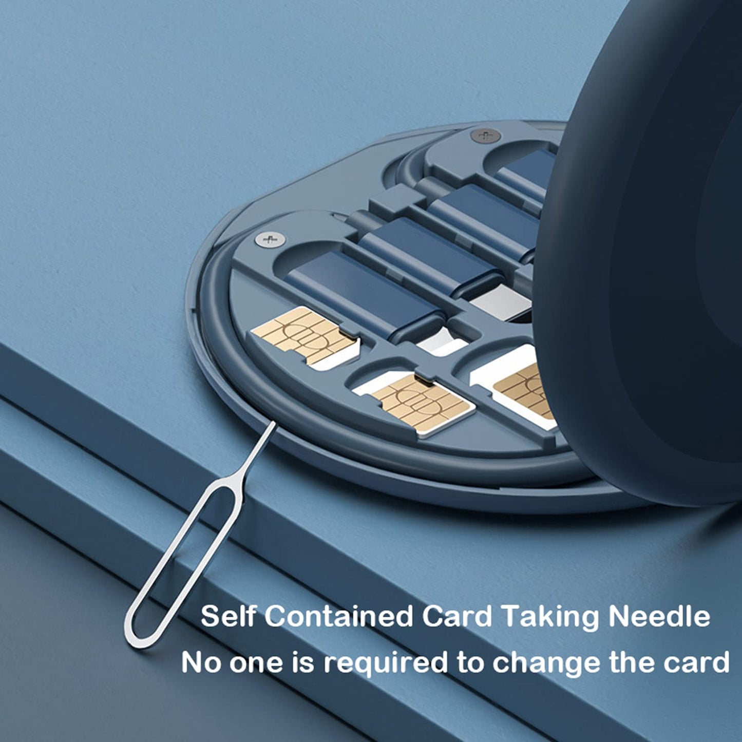 HESIMING USB C Adapter Kit,Multi Charging Cable Case Convertor USB C to Type C/iOS Device/Micro Adapter Travel Data Cable Set Contains Card Storage?Phone Holder, Tray Eject Pin (Blue)