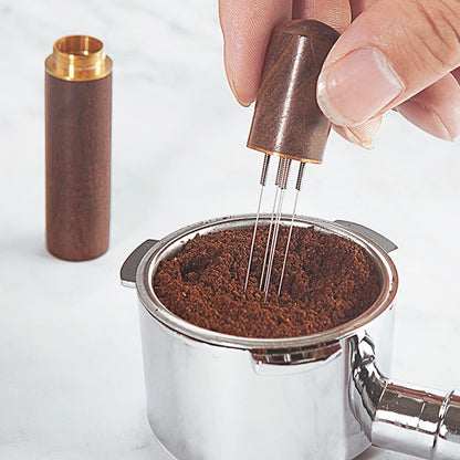 WEZCHUGHAOL Espresso Coffee Stirrer, Coffee Stirring Tool, Professional Coffee Needle, 6 Needles 0.4mm Espresso(Dark coffee color)