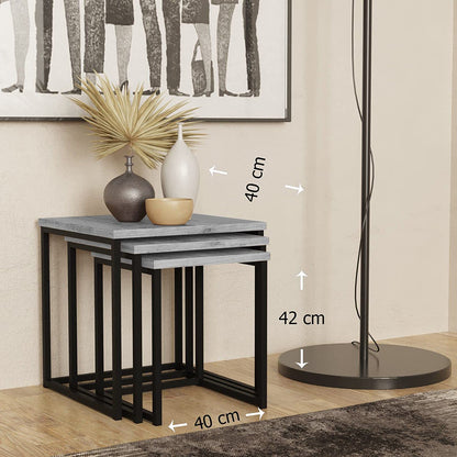 Telescopic Metal Telescopic 3 Piece Grey