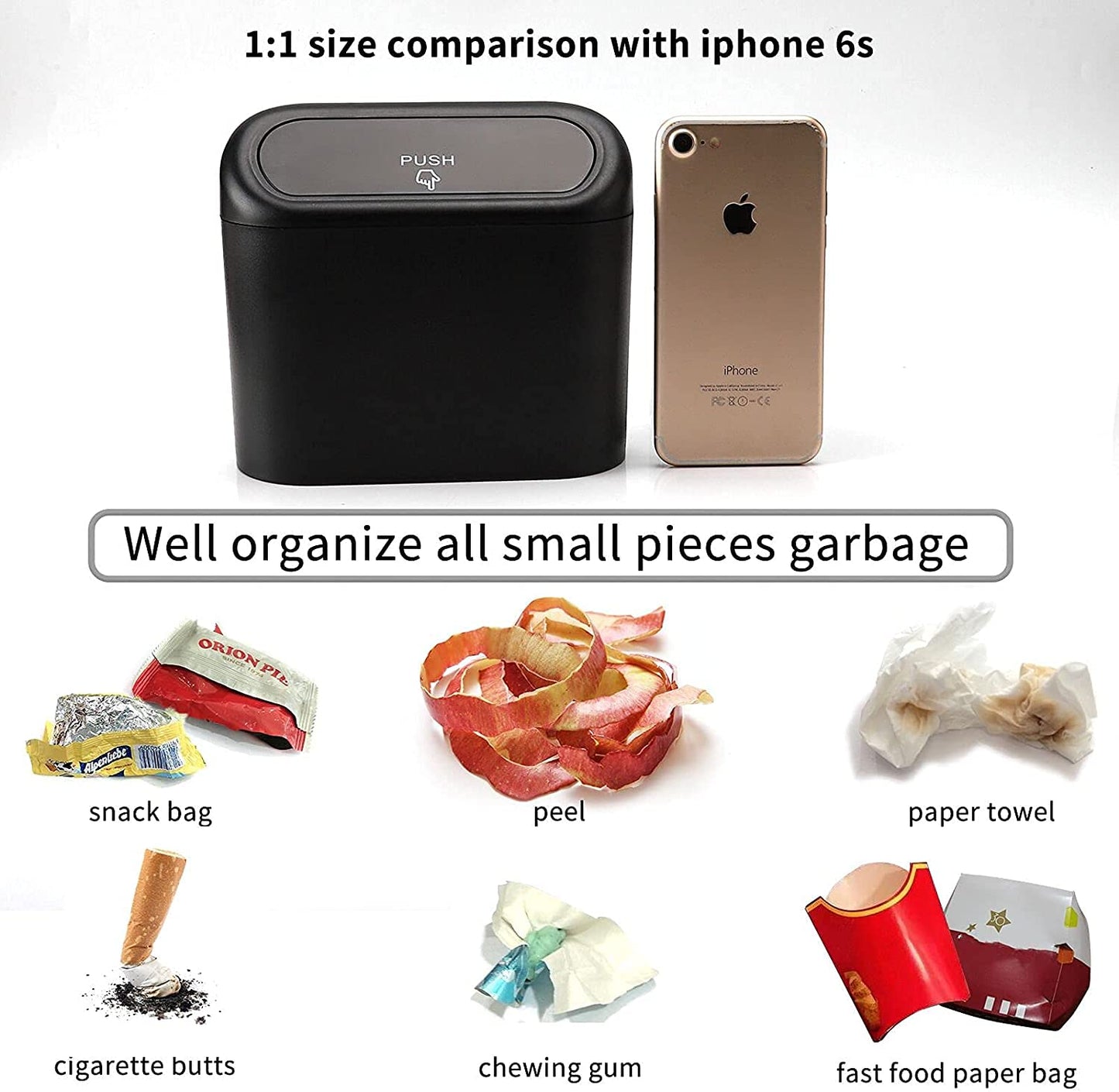 Car Trash Can with Lid,ShowTop Mini Vehicle Trash Bin Car Dustbin Garbage Organizer Storage 2 Packs,Automotive Garbage Can Bin Trash Container for Cars,Home,Office