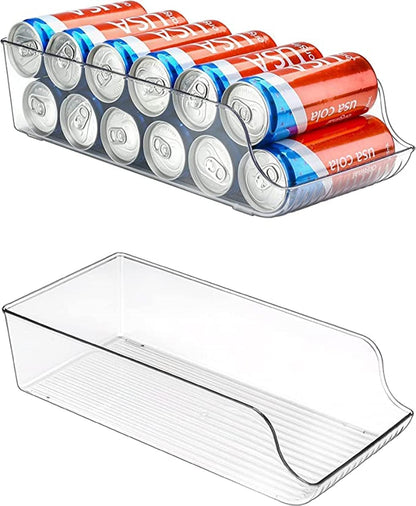 Fridge Bins and Freezer Bins Refrigerator Organizer Stackable Food Storage Containers BPA-Free Drawer Organizers for Refrigerator Freezer and Pantry (34.5 * 13.8 * 9.5 cm)